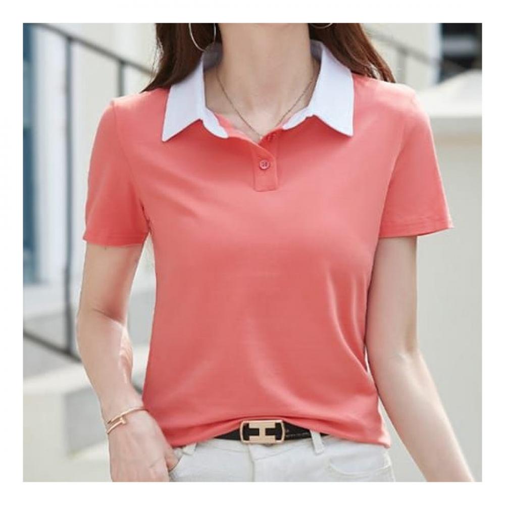Navava Simple Daily Solid Short Sleeve Polo Shirt Nt1616