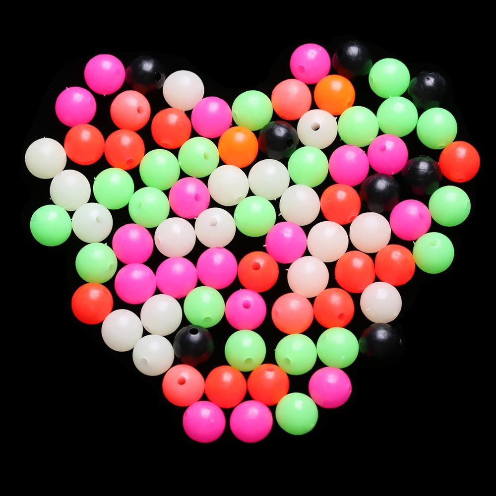 100PCS Round Mixed Color PE Plastic Stopper Beads Carp Fishing Rig Fishing Beads Fishing Lures Tackle Accessories