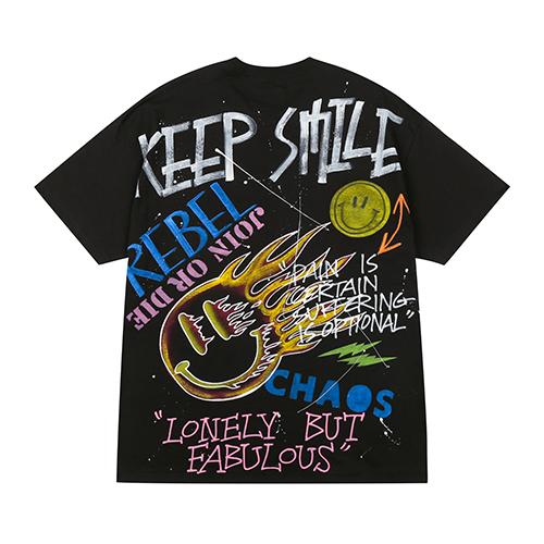 Deomaedeuniseu Hand Work Keep Smile T-Shirts_Bk Free
