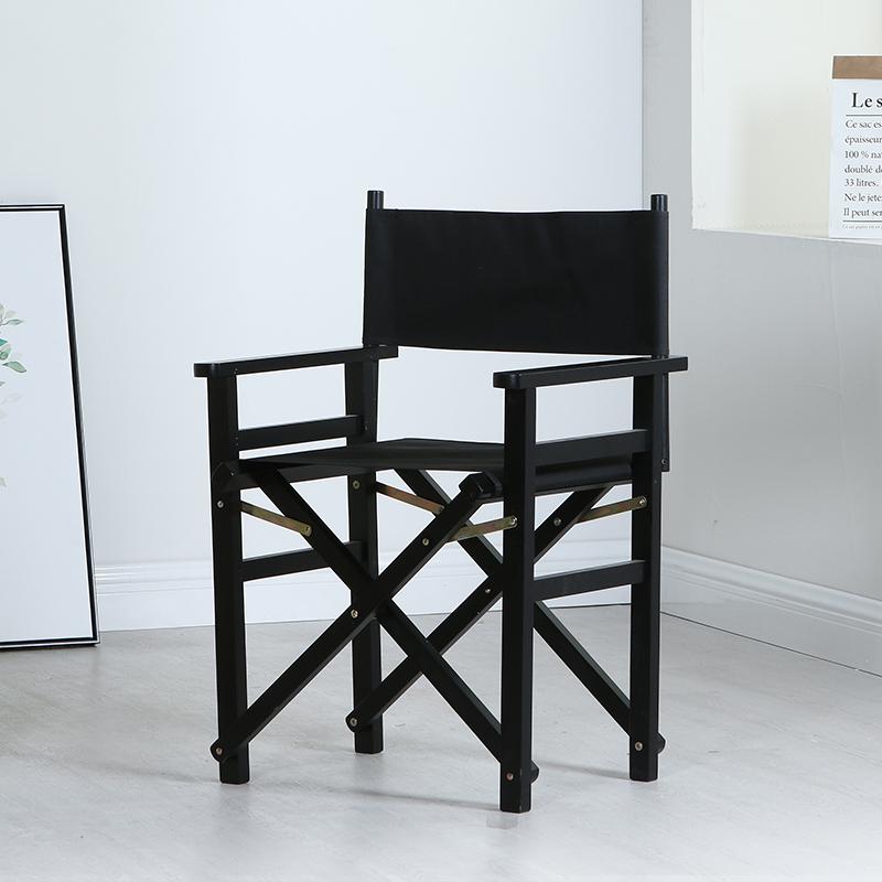 Skládací režisérské křeslo z masivního dřeva s plátěnou opěrkou - Barová stolička, Venkovní, Na líčení nebo Rybářské křeslo