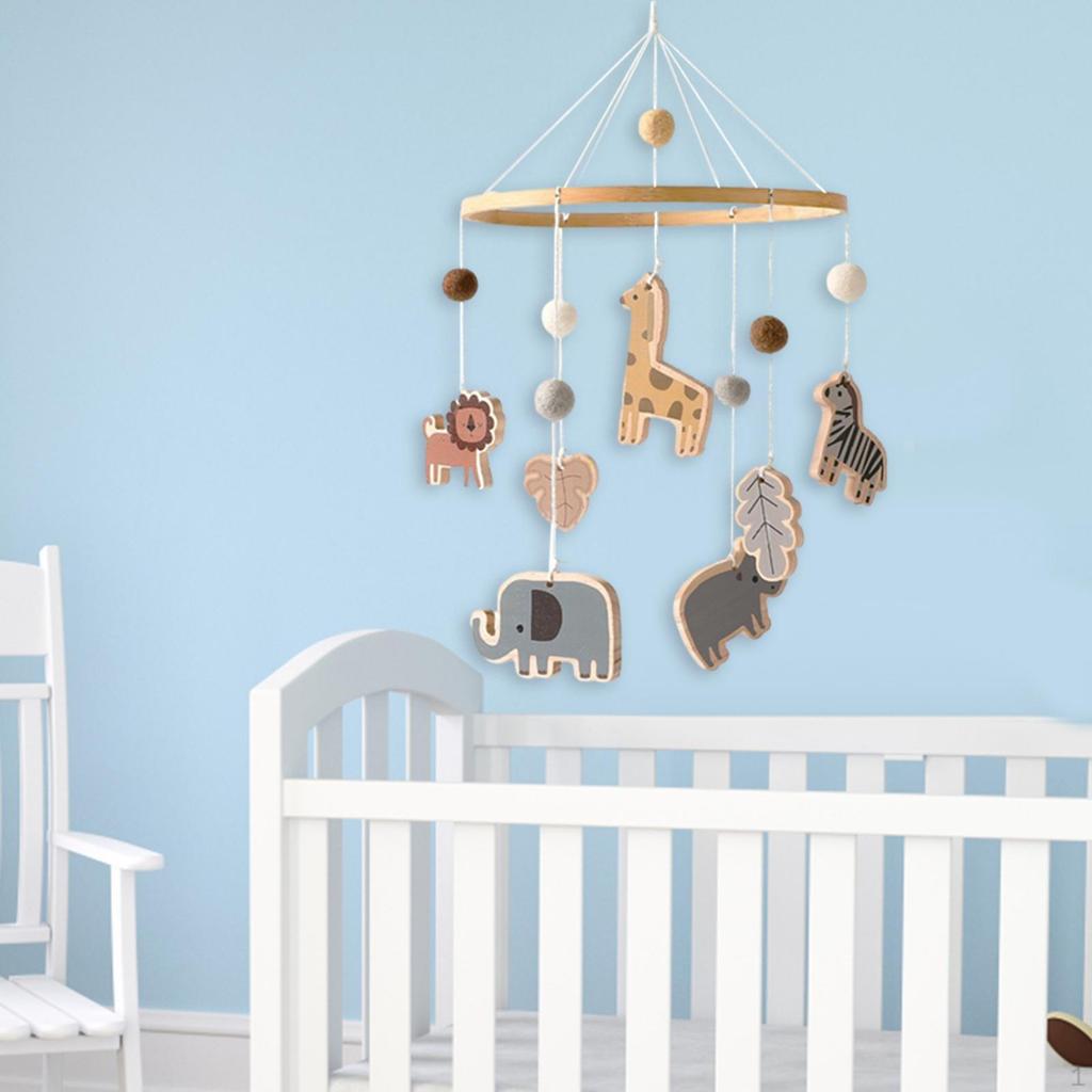 Baby Crib Mobile ,Wooden, Cute ,Bedroom Hanging Decoration ,Sensory Toy ,Hanging Bed Bell ,Baby