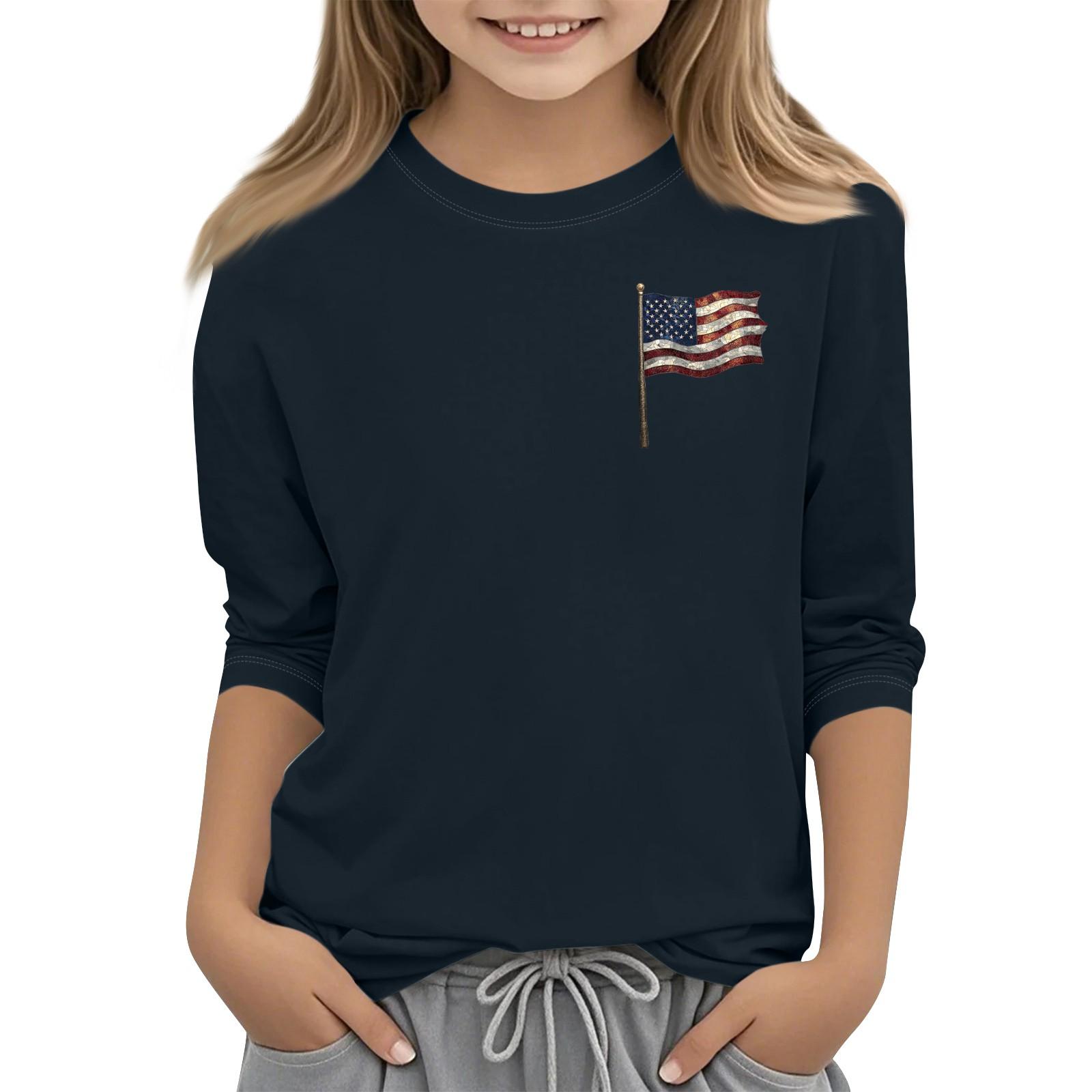 

Детская модная повседневная футболка с круглым вырезом и рукавом три четверти 130 тёмно-синий