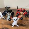 Katzenfiguren Spielzeug Anime Hände hebend Tanzende Katze Modell Katzen Ornamente Katzenfiguren Spielzeug für Kinderzimmer Arbeitszimmer