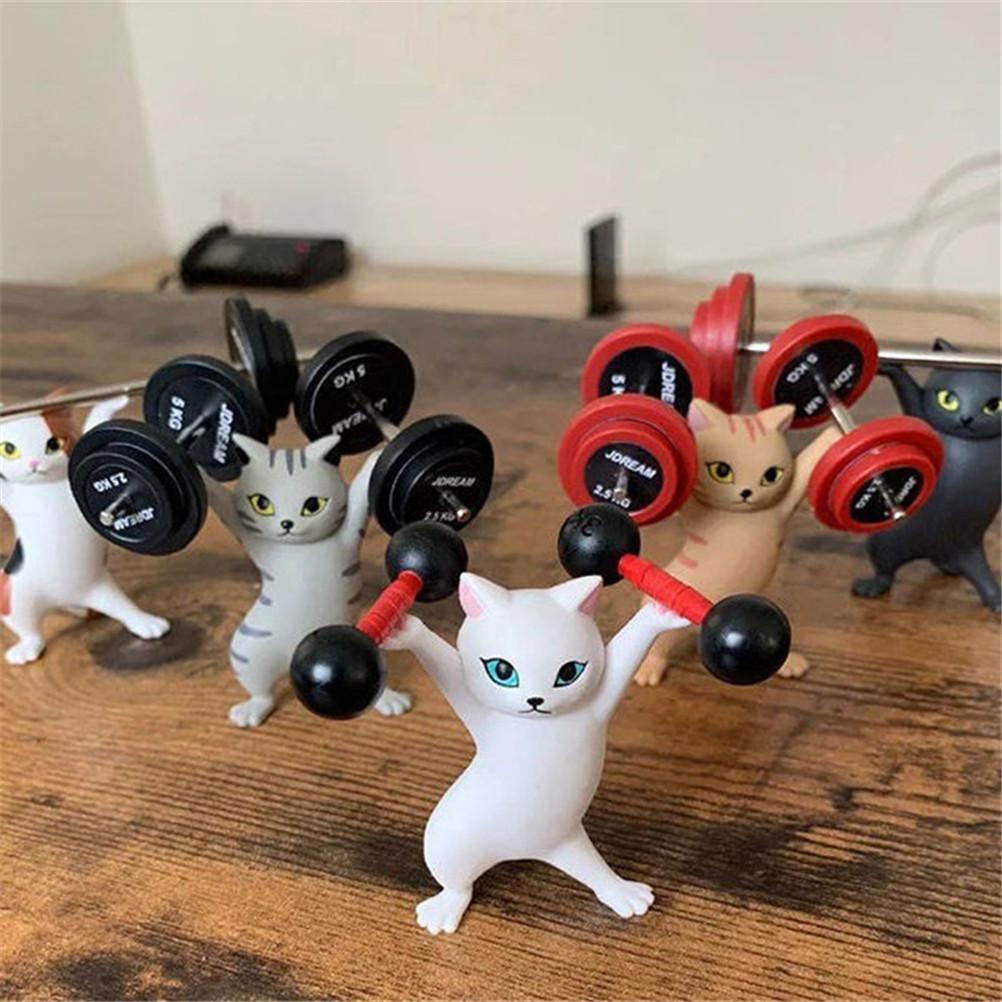 Katzenfiguren Spielzeug Anime Hände hebend Tanzende Katze Modell Katzen Ornamente Katzenfiguren Spielzeug für Kinderzimmer Arbeitszimmer