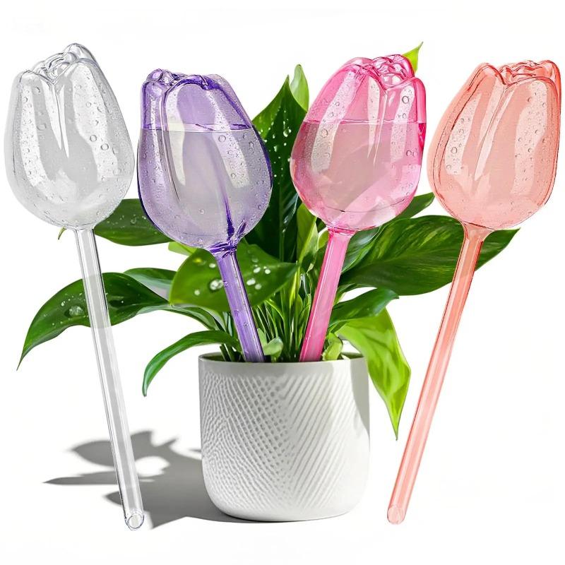 Plant Watering Globes Planter Insert Spikes Devices Large Flower Shape Automatic Plastic Self Drip Indoor Outdoor Tool