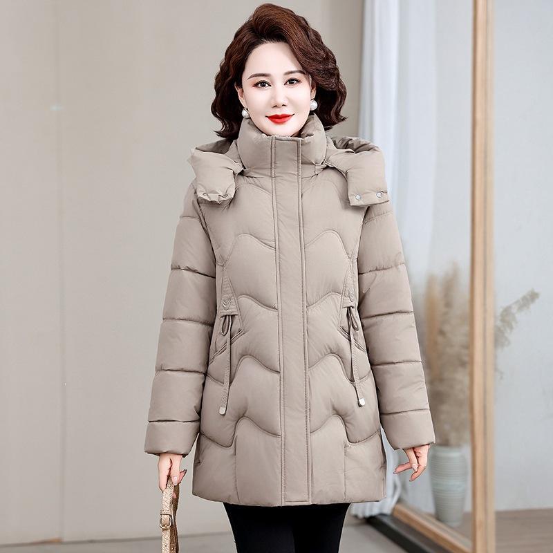 Winter new polyester cotton clothes women's medium and long thickened warm jacket large size winter cotton-padded clothes are fashionable and thin