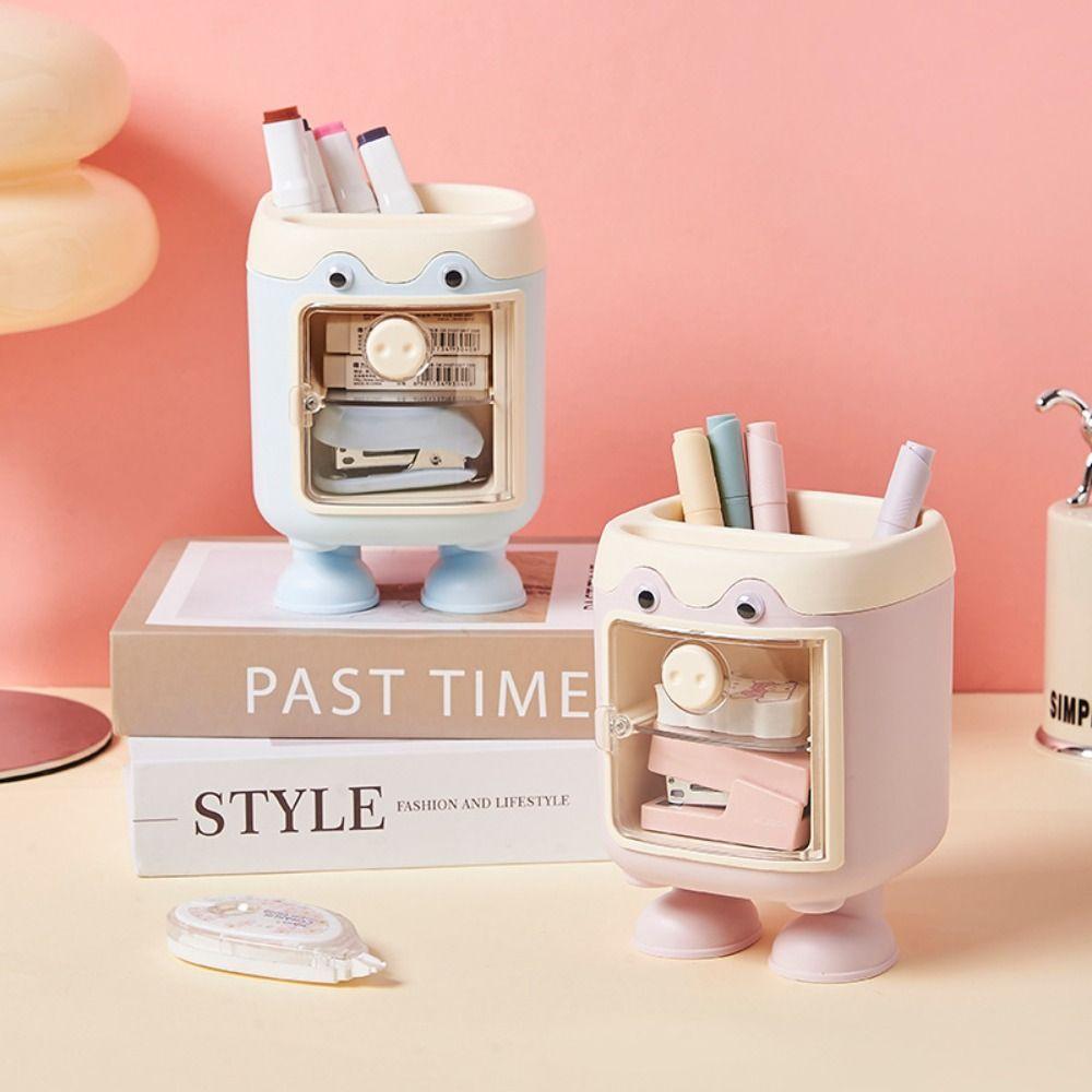 Multifunctional Pen Barrel Plastic Pen Container Cute Makeup Brush Holder  Students