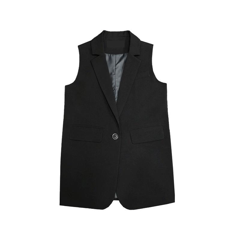Korean Style Women's Sleeveless Waistcoat – Medium/Long, Large Size, Net Celebrity Spring Wear