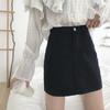 Summer new Korean version of versatile solid color skirt women's high waist and thin casual A-shaped skirt student denim short skirt tide