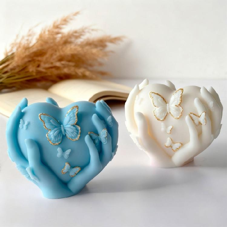 Professional Silicone Candle Mould Set Heart And Butterfly Shape Heat Resistant Food Safe Materials For Art Projects