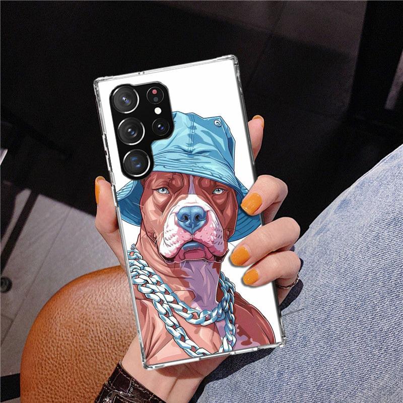 

Pit Bull Pet Dog Pitbull Phnoe Case for Samsung Galaxy S26 S25 Edge S23 S24 Ultra S22 Plus S21 S20 FE Unique Cover Soft Coque Ga Samsung S21 Ultra