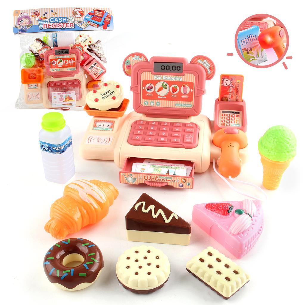 Simulation Shopping Cash House Toys Electronic Game Lighting And Sound Effects Supermarket Cashier Toys For children Gifi