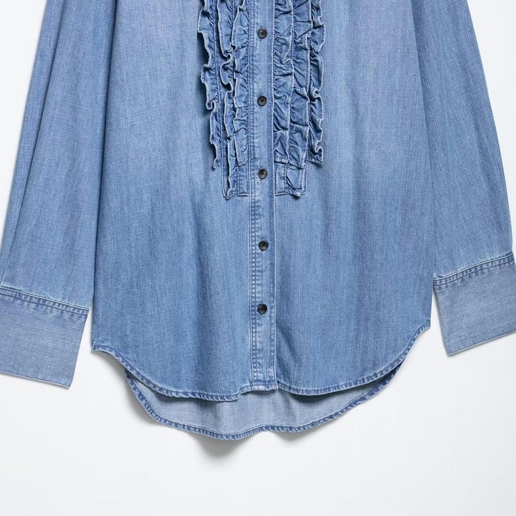 2025 Summer European & American Style Women's Versatile Denim Shirt