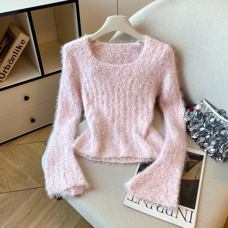 Soft Fluffy Korean-Style Hollow Out Loose Sweater for Women - Autumn/Winter Lazy Vibe