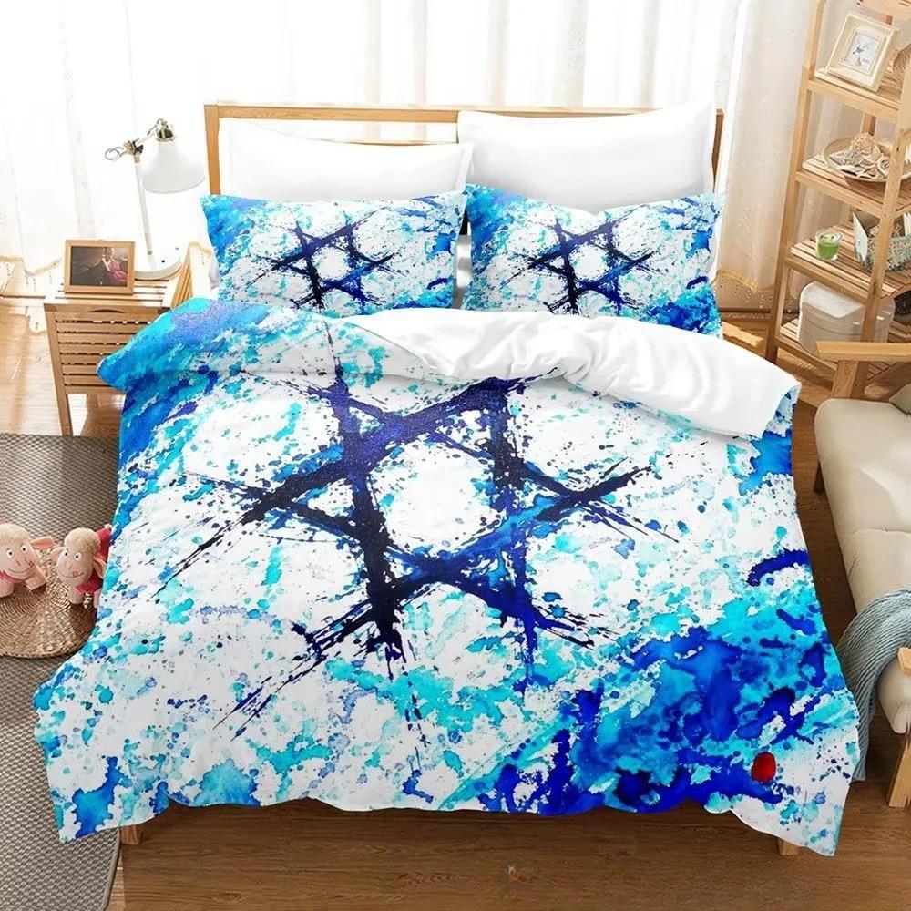 New 3d Print Israel Flag Bedding Set Duvet Cover 1 Duvet Cover 2 Pillowcases Adult and Kids Bedding Set Luxury Children's Gifts
