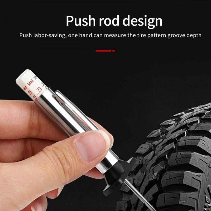 Tire Treads Depth Gauges Grooves Measure Tool Steel Auto Car Truck Depthometer Tire Depth Gauges 0-25mm