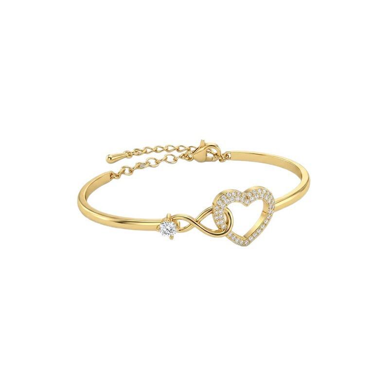 Elegant Hollow Heart Link Bracelet Women Gold Or Plated Copper Lightweight Luxury Jewelry Design 2026