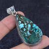 Tibetan Turquoise Gemstone Handmade 925 Sterling Silver Pendant 2.52" j9P76