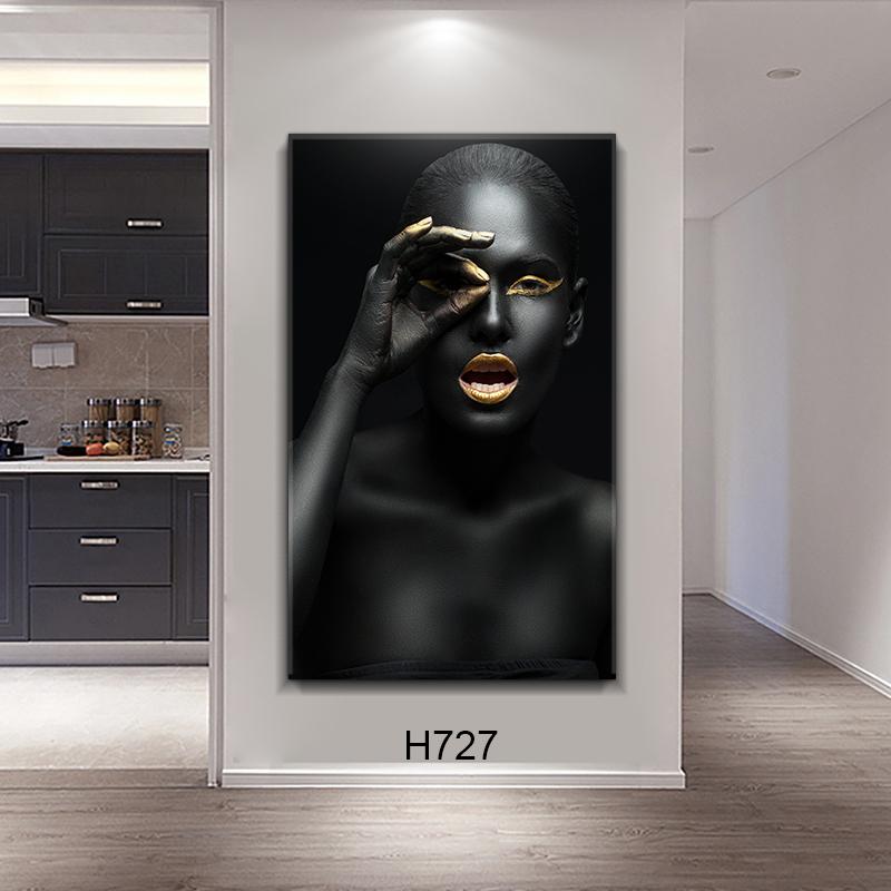 

Холст Картина Плакат Черная Африканская Сексуальная Женщина Печать на Холсте Коридор Настенная Роспись Художественная Картина Плакаты и Принты Домашний Декор 50x100cm No Frame
