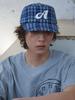 Olinkeompeulliteu A Logo Check Pillbox Cap (Navy Check)