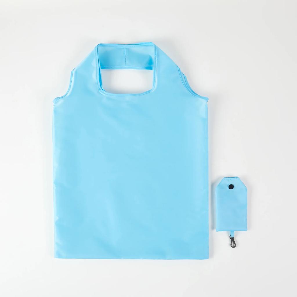 Shopping Bag for women men Solid Color Eco-friendly Folding Reusable Portable Shoulder Handbag Polyester for Travel Grocery