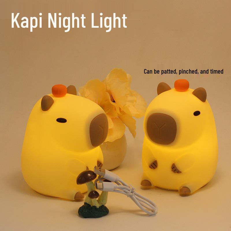 Capybara Silicone Night Light: Creative Guinea Pig Table Lamp for Bedroom Atmosphere