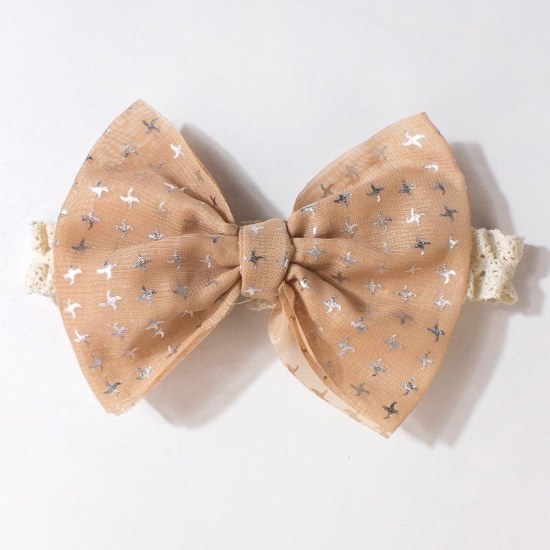 New baby headband, cute star bow children's headscarf, thin lace baby hair accessories