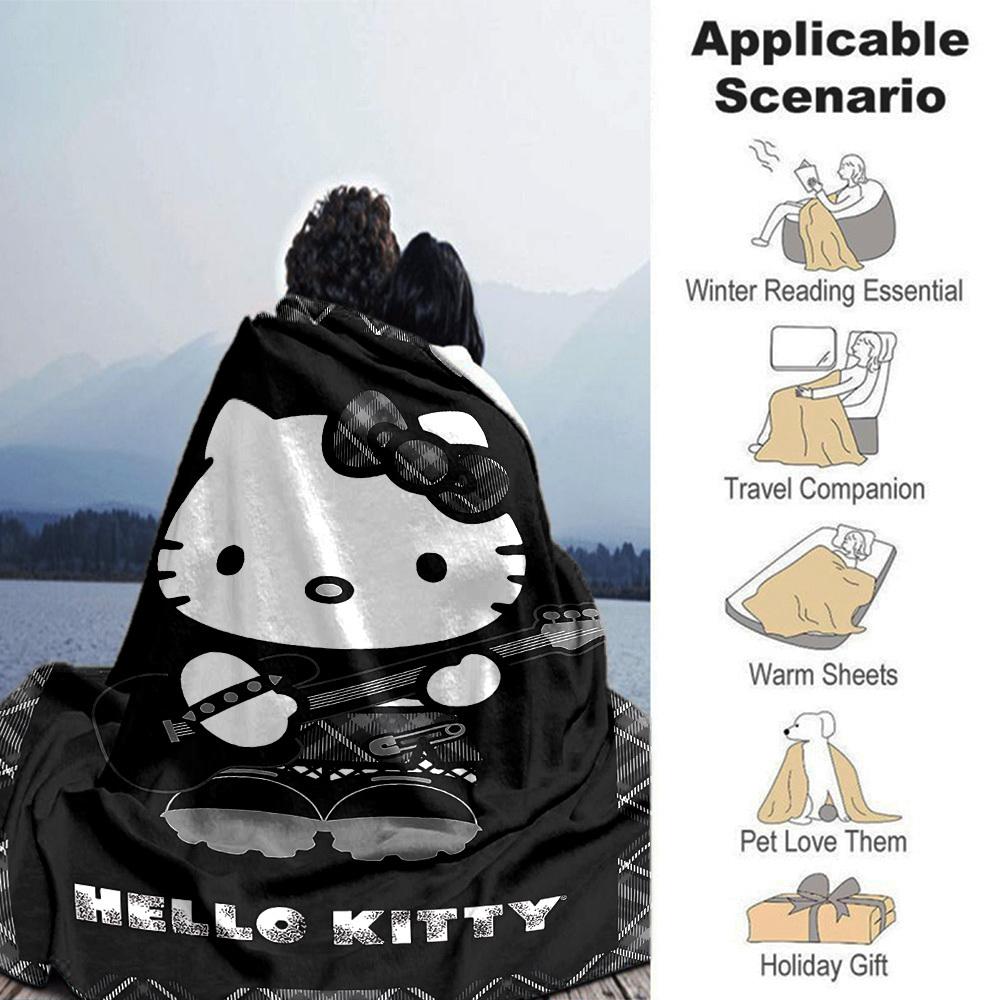 1pc Hello Kitty Soft Flannel All-Season Throw for Home, Office, Outdoor UseDurable Comfort  100568