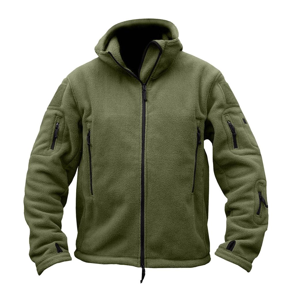 Men's Outdoor Warm Bladder Fleece Cold Proof Charge Coat Hood Jacket
