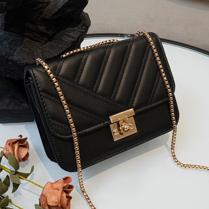 

Картонная сумка для стайлинга Вышивка цепочкой Маленькая квадратная сумка Женская сумка Кроссбоди на плечо Мини-сумка для мобильного телефона чёрный