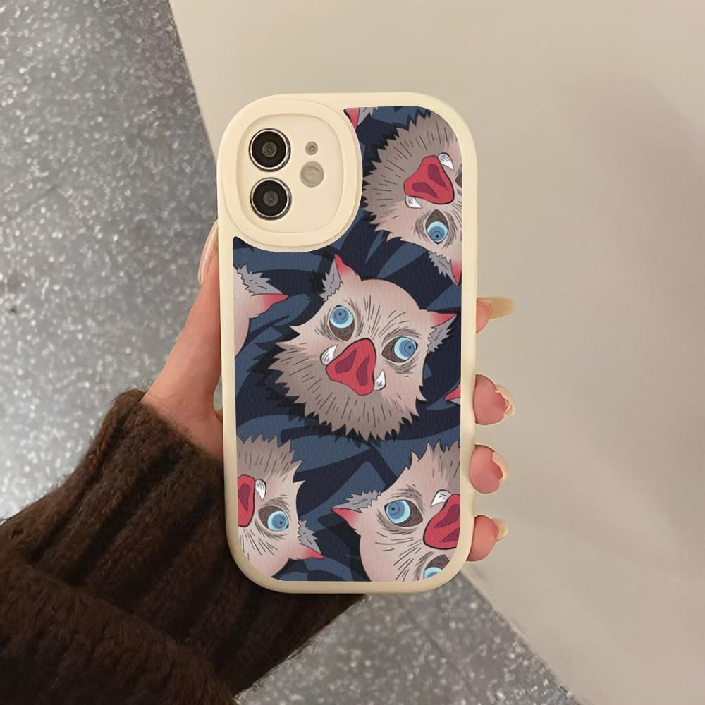 Inosuke Hashibira Anime Telefondeksel Hardt Lær For IPhone 14 13 12 Mini 11 14 Pro Max Xs X Xr 7 8 Plus 6 6s