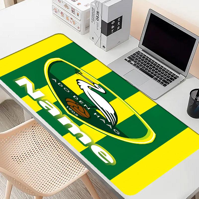 Custom Name Personalized ADO Den Haag Pattern Mousepad, Laptop PC Desk Mat, Decorative Desk Mat for Home Keyboard Pad Gift