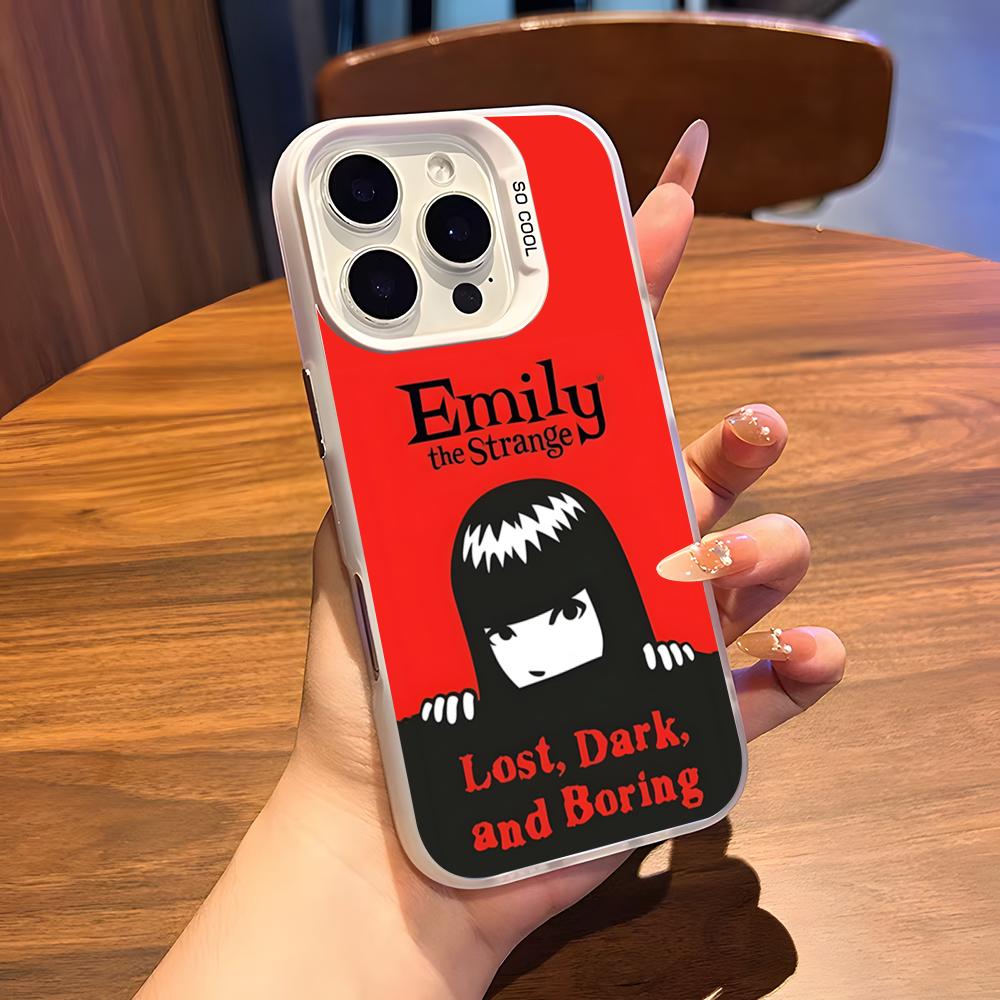 Comic Book E-Emily The S-Strange Phone Case For IPhone 17 Air 16 15 14 Plus 13 12 11 Pro 7 8 XS Max XR Silver White Bumper Case
