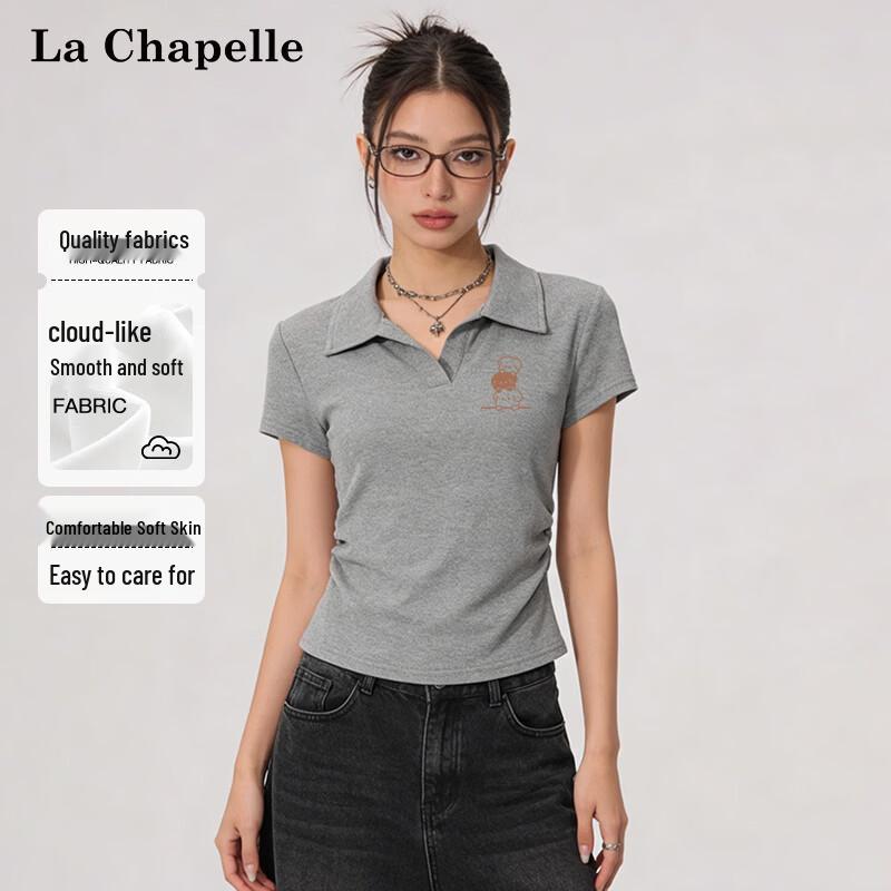 La Chapelle Women's Polo Collar Short Sleeve T-Shirt
