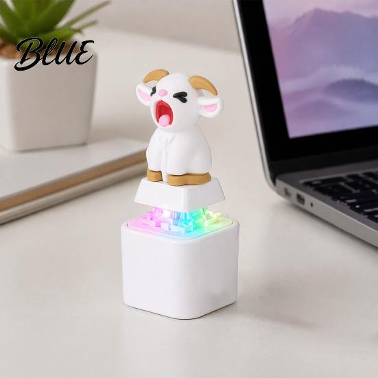 Clicker with Light Sound 1/2/3Pcs Screaming Goat Keyboard Fidget Toy Rechargeable Sheep Finger Toy Sound Animal Push Button Decompression