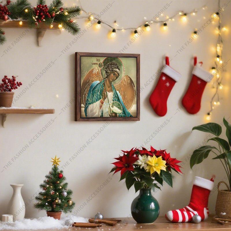 Decorative Painting of Orthodox icons,Consecrated Icon "Guardian Angel",Photo Frame painting,Christian Wall Art,20cm*20cm,Spiritual Decor Gift