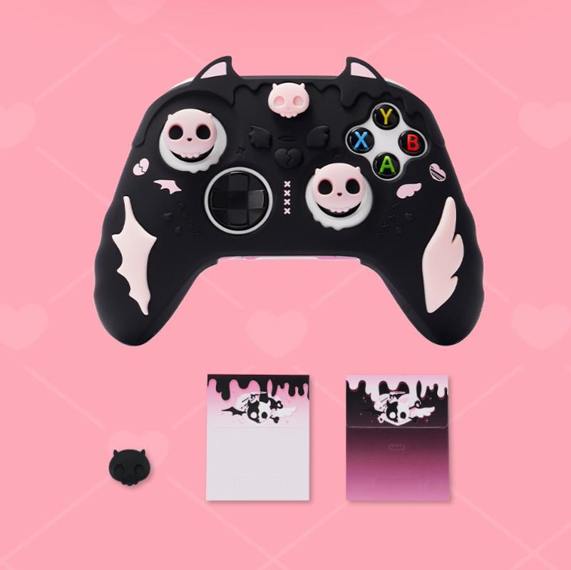 Sweet Skull Silicone Soft Protector Sticker Skin For Xbox Series X/S Game Controller Case XSX XSS Thumb Stick Grip Cap Cover