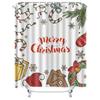 TU Christmas Shower Curtain Festive Holiday Decor Merry Christmas Bathroom Curtains Waterproof Xmas Pattern Home Decor Holiday G