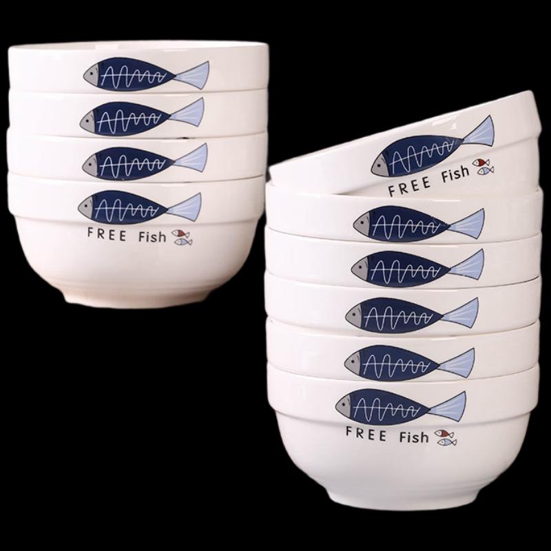 Abay 10-Piece Ceramic Instant Noodle & Salad Bowl Set