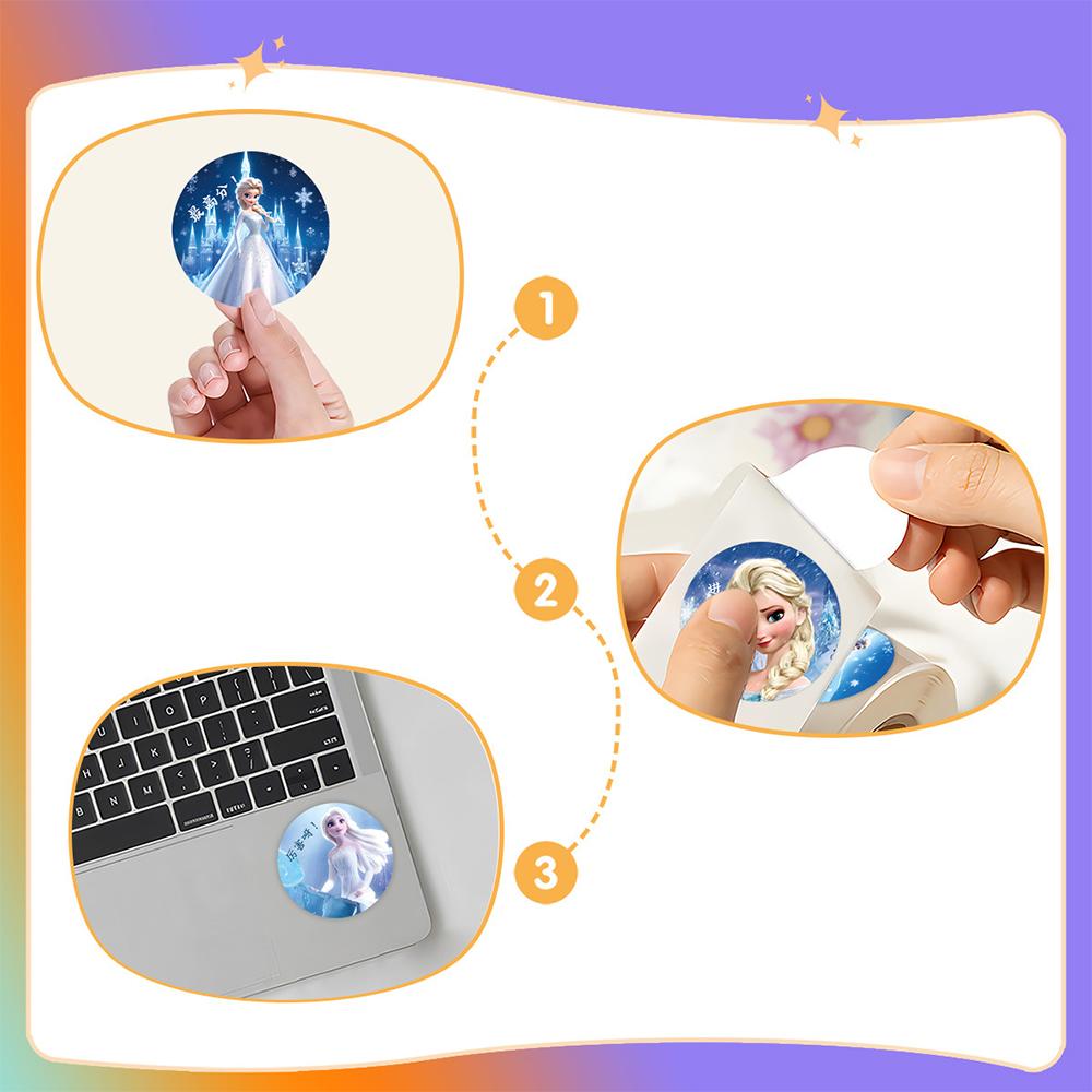 500Pcsroll Disney Frozen Cartoon Reward Stickers Anime Princess Elsa Sealing Decals Notebook Laptop Phone Sticker For Kids Toy