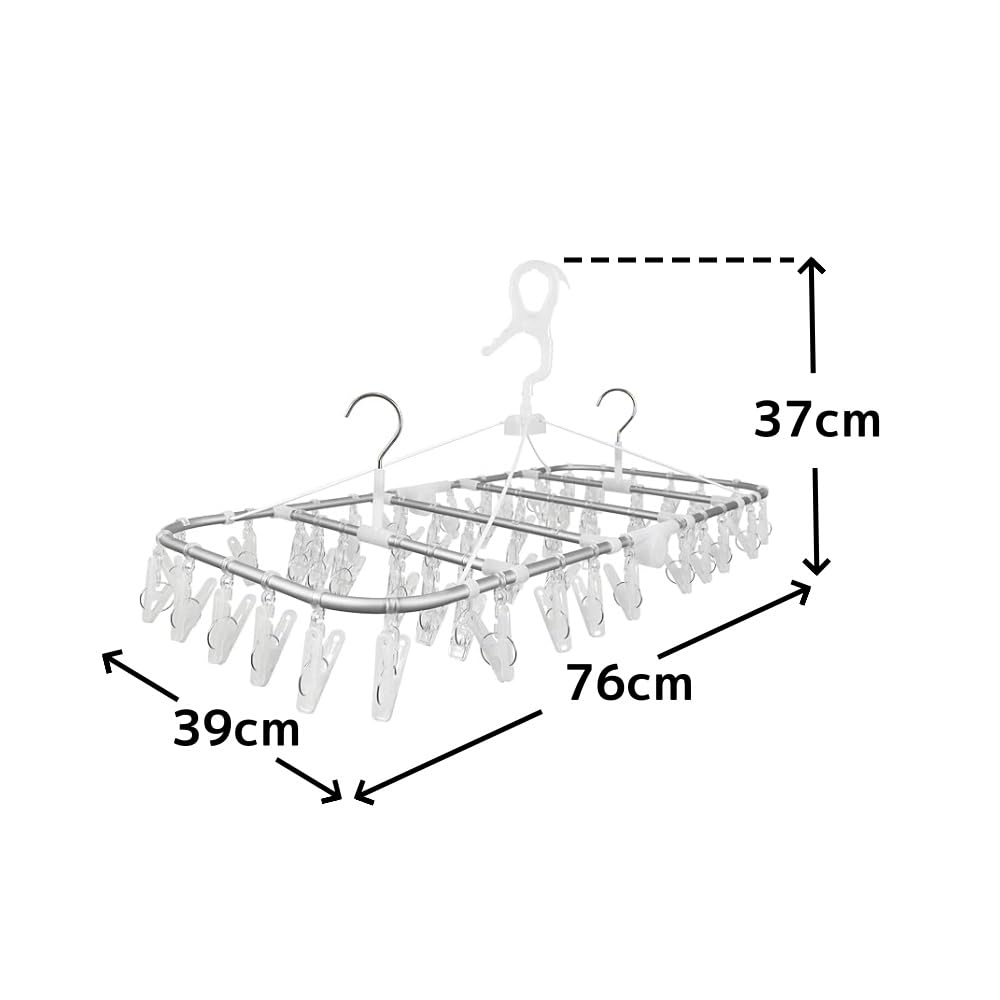 Umemigusa Clothes Pinch 52 Aluminum Frame and Polycarbonate Clothes 2 Types of Drying UV Rust Shatter Polycarbonate Clothes Hooks To Prevent Hidden