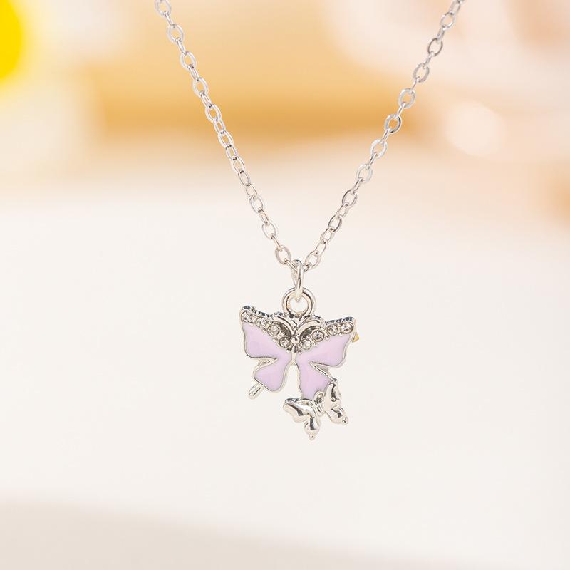 

New Accessories Versatile Diamond Butterfly Pendant Ladies Alloy Rabbit Necklace Necklace