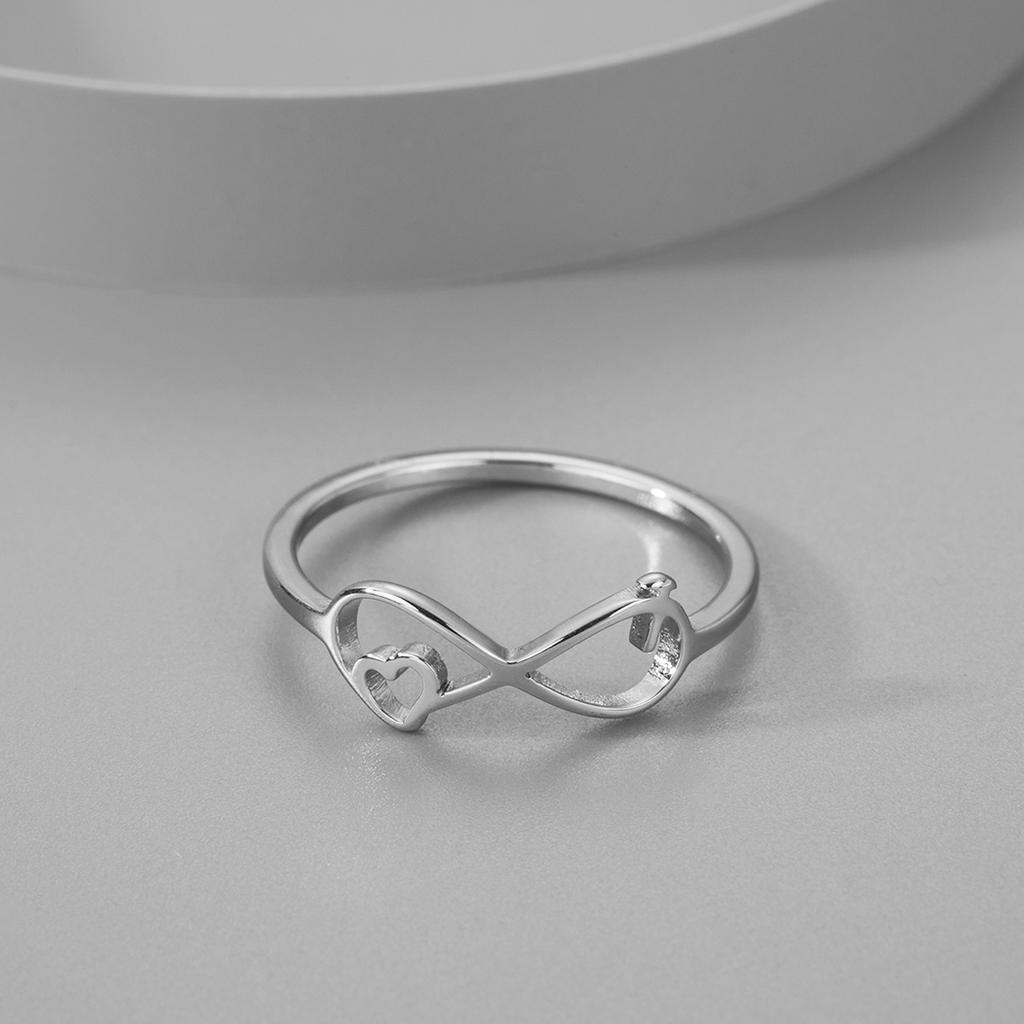 Kinitial Simple Infinity Rings High Quality Gothic Stainless Steel Jewelry Beloved Ring Christmas Gifts for Loved Ones