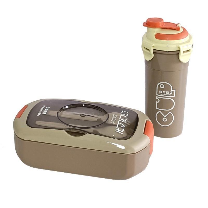 Microwave Safe Portable Lunch Box Water Bottle Set Airtight BPA Free Food Container for Office Workers Daily Use
