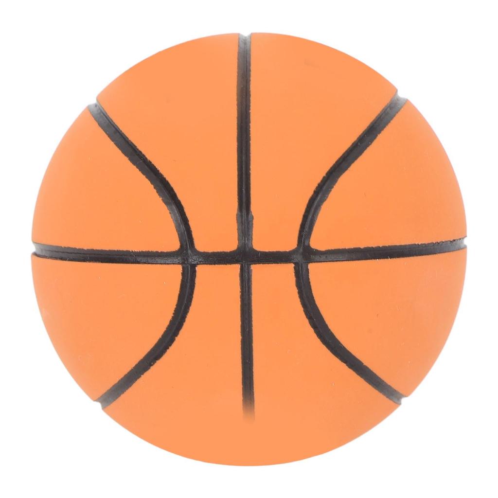 Basketball Toy Stress Relief High Elasticity Portable Rubber Play Ball for Pet Interaction Desktop Ornament Brown