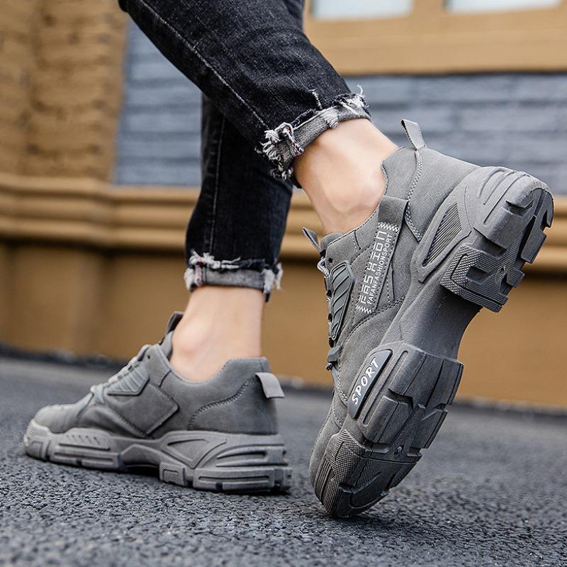 Men's Sneakers  New Men Vulcanized Shoes Light PU Leather Casual Shoe Outdoor Non-slip Work Shoes for Men Zapatos Hombres