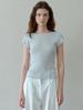 Le Ribbed Cap Sleeveless Knit Top (Light Blue)