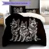 Black German Shepherd Pattern Bedding Home Decoration Birthday Gift (1 * Duvet Cover + 2 * Pillowcase, Without Core)
