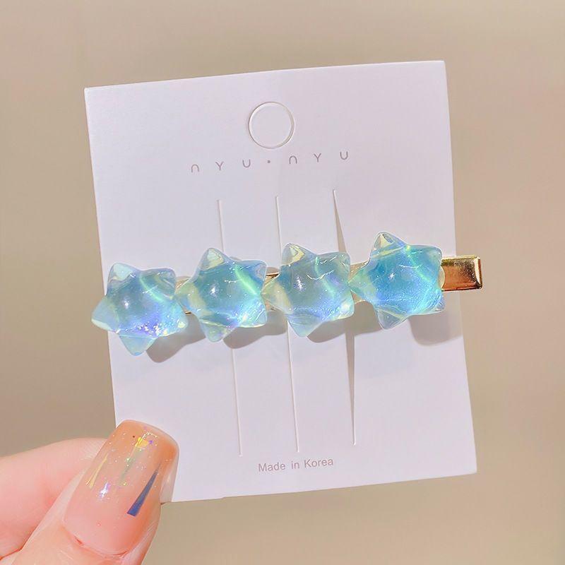 

Шпилька со звездой и градиентом, милая заколка в виде утконоса для девочек, пентаграмма, аксессуары для волос со звездой сбоку синий