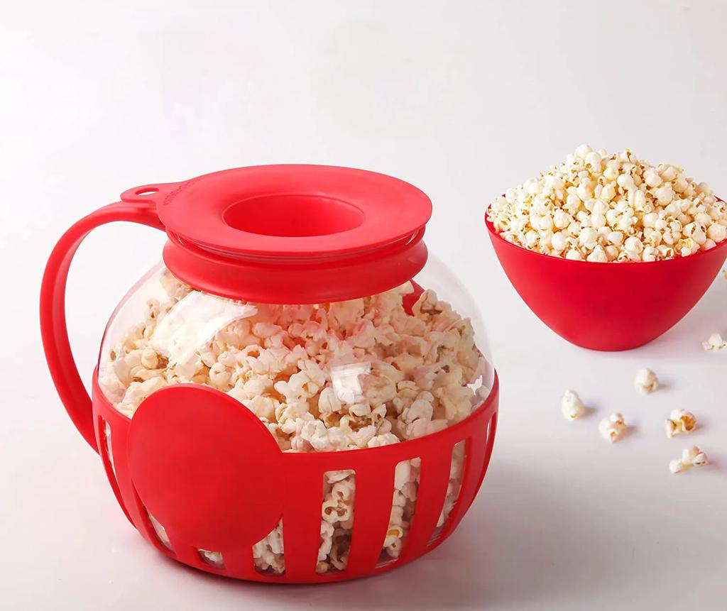 Coperchio 3 in 1 Misura i chicchi Lavabile in lavastoviglie Vetro resistente alla temperatura Microonde Micro-Pop Popcorn Popper Vetro borosilicato